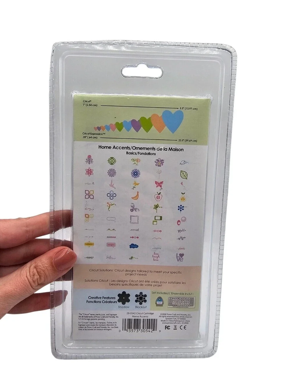 Cricut Home Accents Shapes 290542 Provo Craft Cartridge Overlay 2008